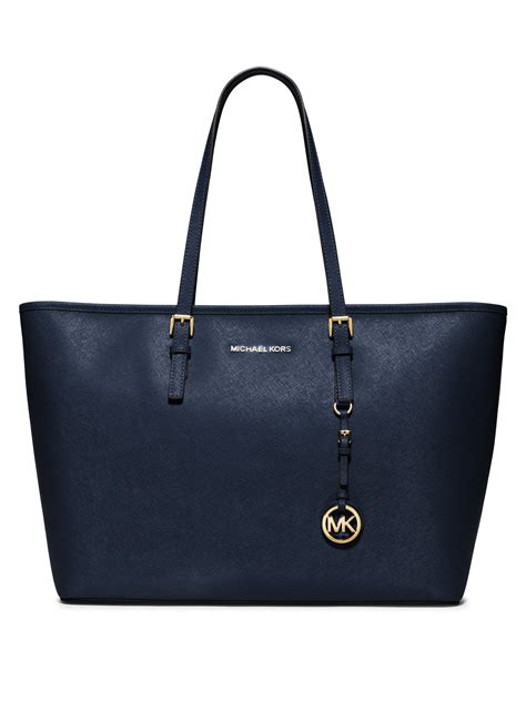 michael kors medium jet set tote navy blue|michael kors designer tote jetset.